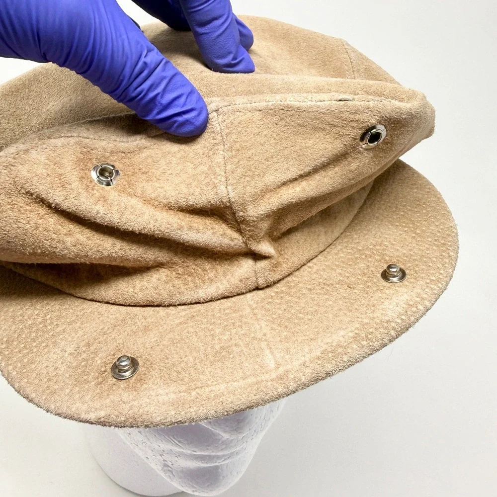 Country Gentleman Mens Tan Suede Flat Cap Ivy Newsboy Driving Hat Size XL